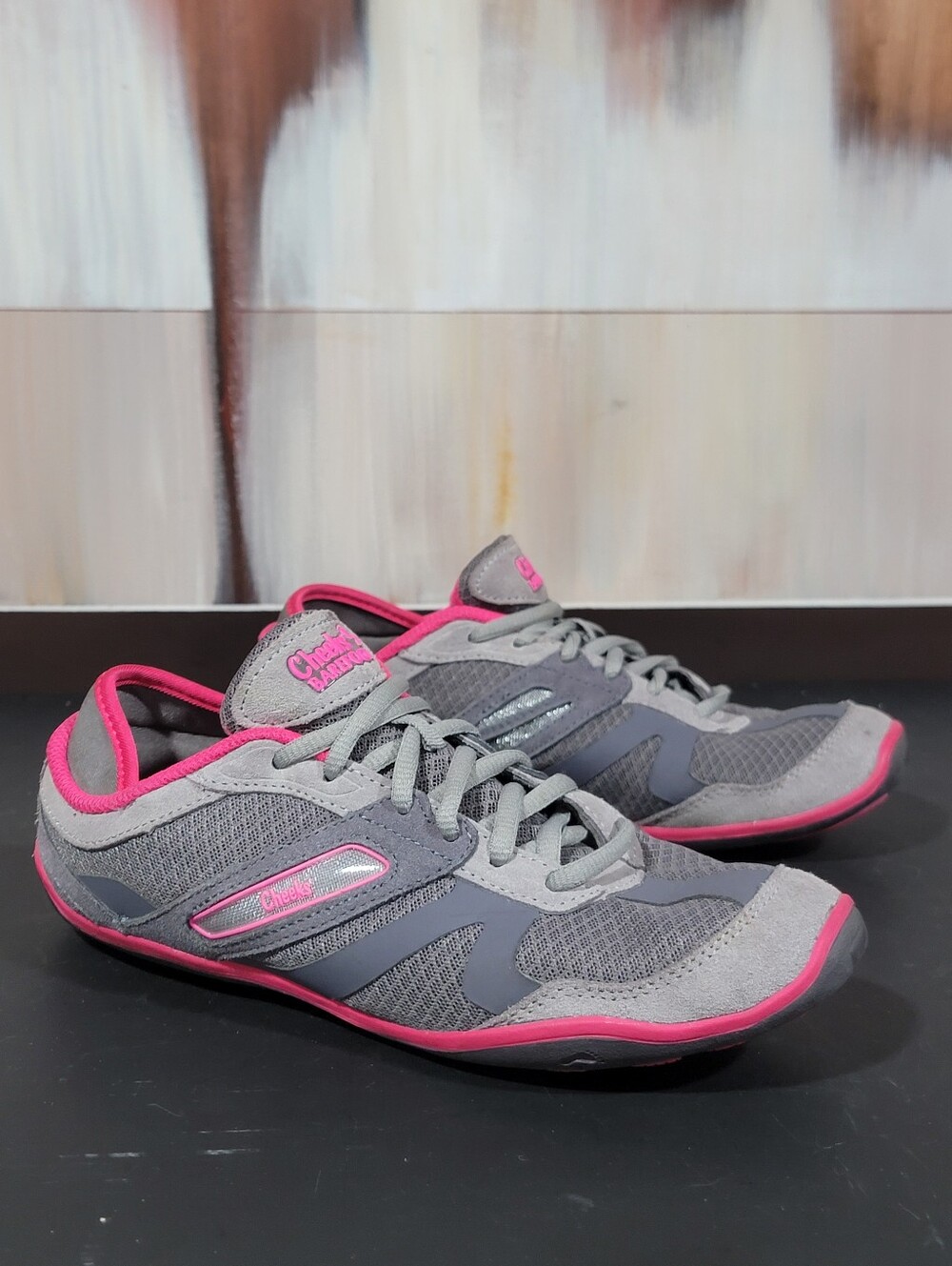 Cheeks Fit Body By Tony Little Shoes Gray Pink Womens Size 8.5